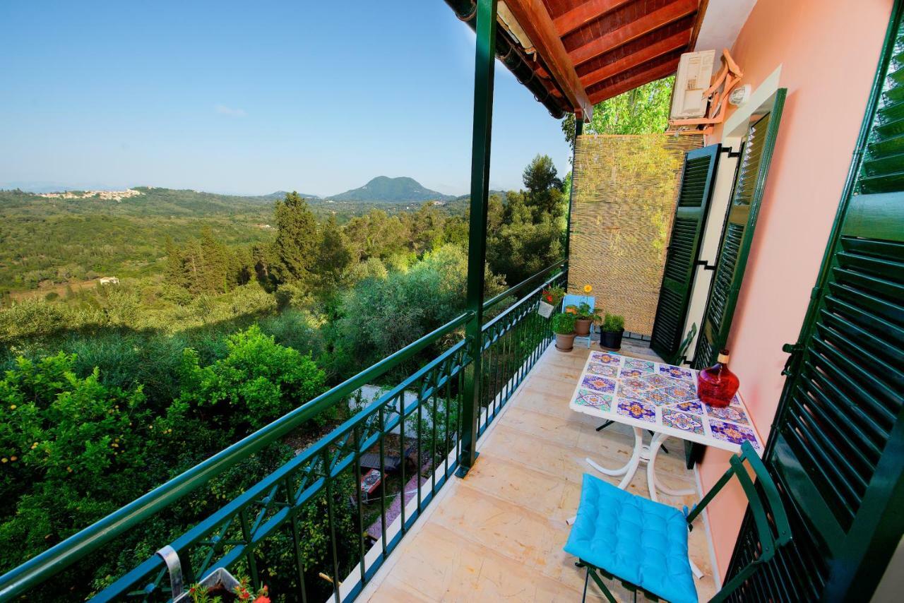 Aurora Apartment Corfu Pelekas Bagian luar foto